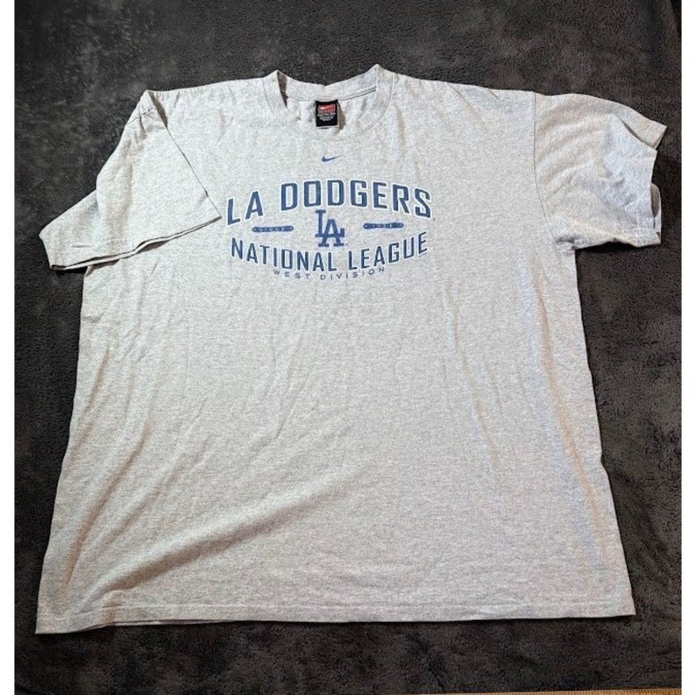 VTG Nike Team LA Dodgers National League West Division T-Shirt Mens XXL Gray MLB